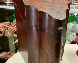 Antique mahogany knife box 