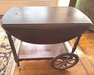 Drop leaf tea cart