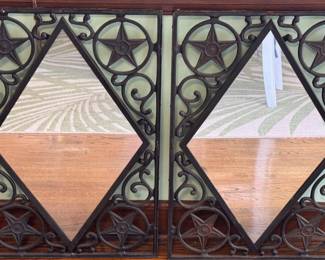 Pair of Western-style cast iron framed mirrors