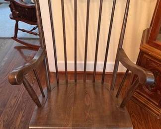 Vintage spindle rocking chair with fruit motif