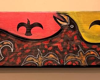 Hand Painted on Board 8 1/2" x 36"