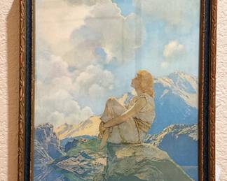 Maxfield Parrish Print c1920 Image size 14 1/2" x 11 1/2"