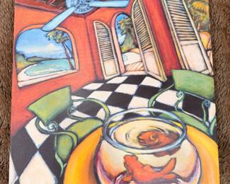 "Goldfish" by Daniel NA limited edition giclée. 24" x 24"