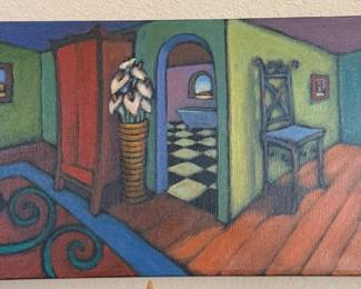 Daniel NG "Blue Bath" giclée print 12" x 24"