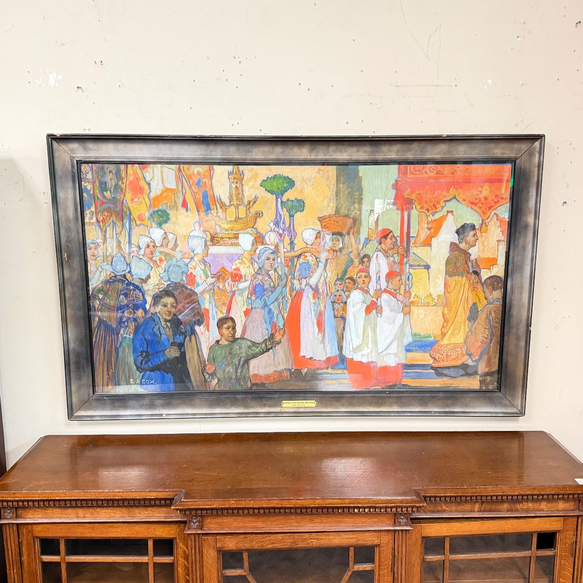 Large Original Painting by Elijah Albert (E.A.) Cox (British, 1876-1955)