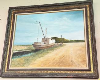 Original Oil on Board by Ronald Lewis (AL) - Frame Measures 31" x 37.5"