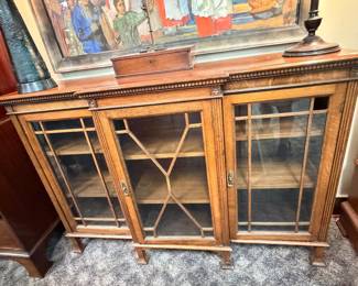 Arts & Crafts Oak Breakfront Bookcase