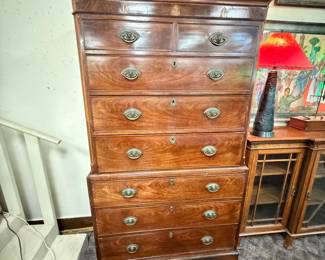 Fabulous Inlaid 3-Section Mahogany Georgian Highboy