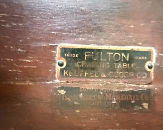 Signed "Fulton Drafting Table" Keuffel & Esser Co, originally purchased from Ivan Allen Marshall Office Furniture in Atlanta, GA