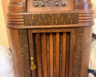 Vintage radio converted to shelves 