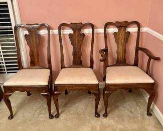 Set of 6 Queen Anne Style Dining Chairs