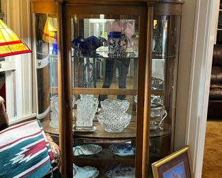 Vintage curved glass curio cabinet… beautiful!