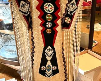 Native American beaded ceremonial vest with Thunderbird motifs signifying “power and protection” (worn in a film back in the 60’s (?)