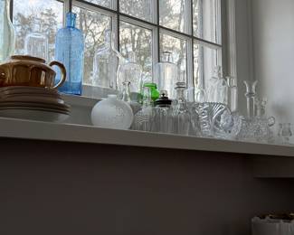 Vintage bottles and glass