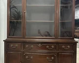 Federal style mahogany china cabinet