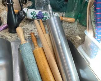 Rolling pins - ceramic, wooden, aluminum and hollow blown glass