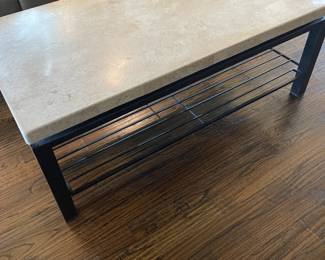 Metal and granite tables - coffee table and side table available. Heavy - bring help!