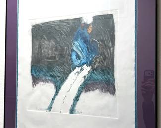 Amado Pena (Pascua Yaqui) mixed media painting (untitled)