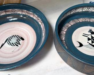 Ceramic bowls with Mimbres designs