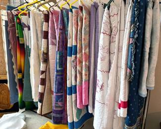 Multiple handmade quilts