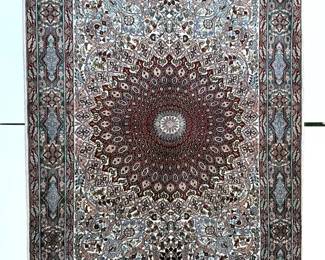 Kashmiri silk prayer rug