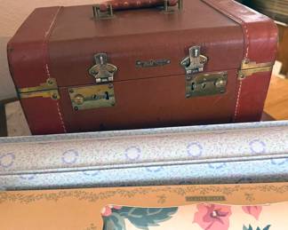 Vintage leather train luggage case