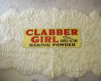 1950's Clabber Girl Double-Acting Baking Powder Tin Sign "Double Side"