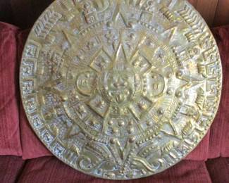 Brass Aztec Sun Calendar