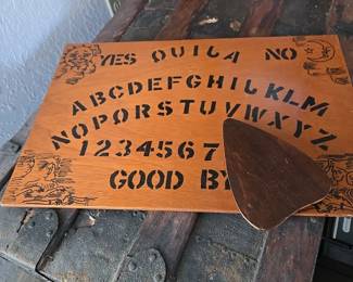 Wood Ouija Board (Note that the O is a Q & the J is Backward??)