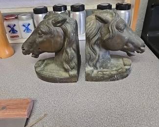 Brass Horse Head Book Ends