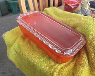 VTG Orange Refrigerator Dish (Also have clear glass ones!)