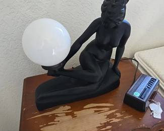 Art Deco figural Lady  Lamp. (two available)
