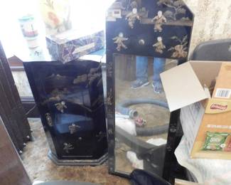 Oriental Cabinet & Mirror