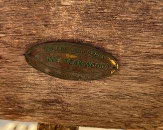 Logo on Back of Teakwood Lounge Chairs