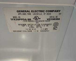 Specs for GE Refrigerator