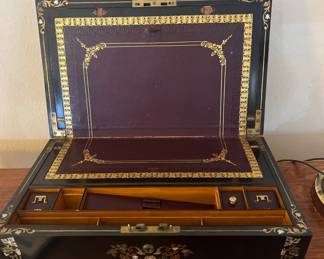Vintage Portable Desk - Ivory Inlaid