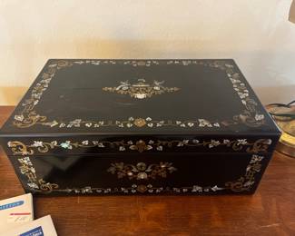 Vintage Portable Desk - Ivory Inlaid