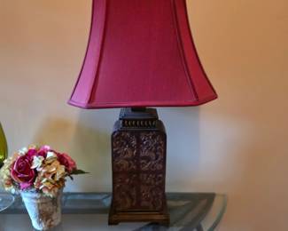 Wooden carved lamp