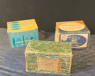 3vintage reel boxes