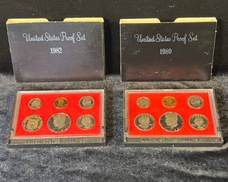 1980 1982 US Proof Sets