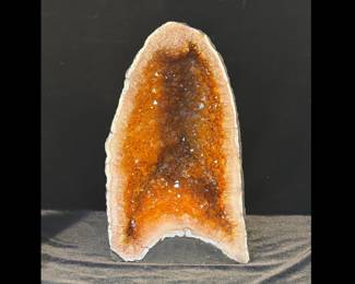 Cathedral geode citrine 14 inch high 8 inch base