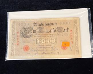 10 1910 German 1000 Mark Bills