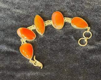 Sterling bracelet with fire stones