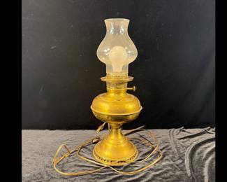 Rayo antique brass lamp electrified