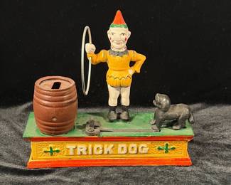 Vintage castiron clown bank