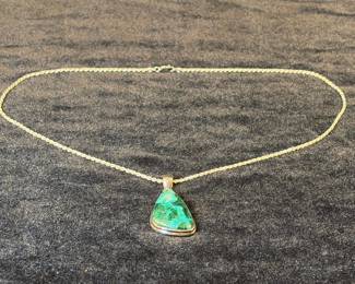 Sterling silver necklace with turquoise pendant