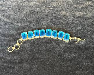 Sterling silver bracelet with blue stones