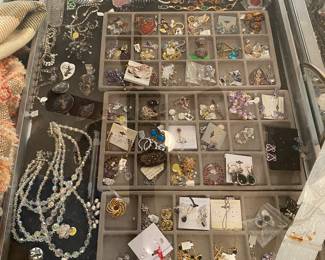 Contemporary sterling with various stones, vintage costume