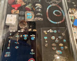 Sterling and turquoise rings and cuffs, awesome Ketoh and misc