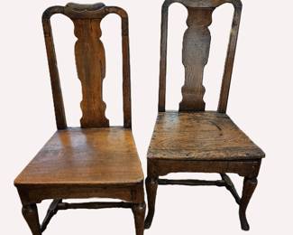 -Pair of Antique Wood Dining Chairs – 38” Tall